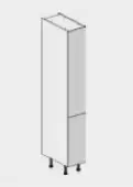 Kitchen Kit Slab Flatpack 300 Larder Cabinet Gloss Light Grey with Urban Oak Cabinet - FKUO3252
