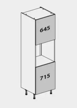 Click Here To Enlarge This Photo Of Kitchen Kit Slab Flatpack 600 Single Oven Housing Matt White with Urban Oak Cabinet - FKUO3331