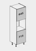Kitchen Kit Slab Flatpack 600 Single Oven Housing Matt Cashmere with Urban Oak Cabinet - FKUO3431