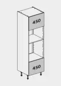 Kitchen Kit Slab Flatpack 600 Oven and Microwave Housing Matt Aquamarine with Urban Oak Cabinet - FKUO3732