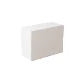 Kitchen Kit Slab Flatpack 600 Single Extractor Wall Kitchen Cabinet Gloss Light Grey with Urban Oak Cabinet - FKUO3274