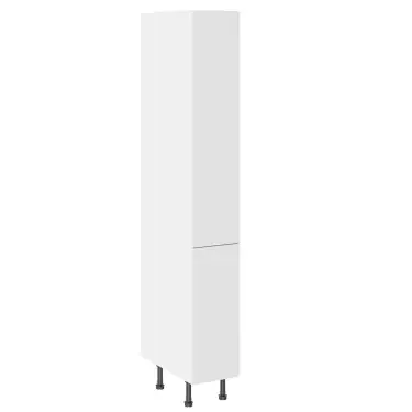 Click Here To Enlarge This Photo Of KitchenKit Value Slab Matt White 300 Larder Unit with Urban Oak Cabinet - FKUV4052