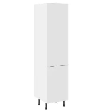 Click Here To Enlarge This Photo Of KitchenKit Value Slab Matt White 500 Larder Unit with Urban Oak Cabinet - FKUV4020