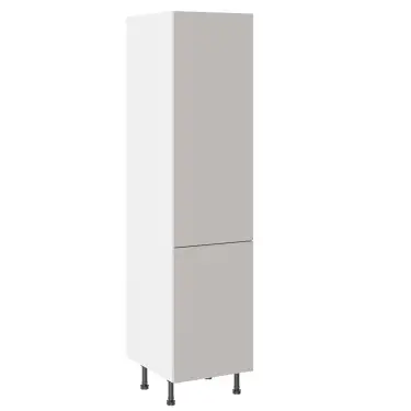Click Here To Enlarge This Photo Of KitchenKit Value Slab Matt Light Grey 500 Larder Unit with Urban Oak Cabinet - FKUV4120