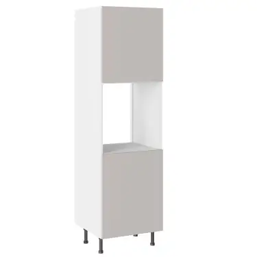 Click Here To Enlarge This Photo Of Kitchen Kit Slab Standard Flatpack 600 Single Oven Housing Standard MFC Light Grey with Urban Oak Cabinet - FKUV4131