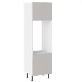 Kitchen Kit Slab Standard Flatpack 600 Double Oven Housing Standard MFC Light Grey with Urban Oak Cabinet - FKUV4121