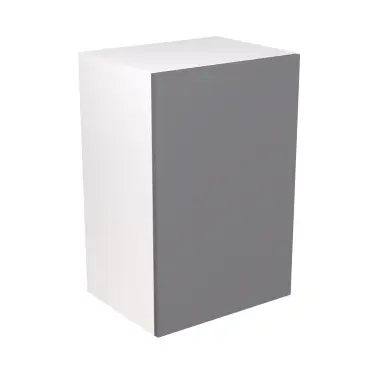 Click Here To Enlarge This Photo Of KitchenKit Value Slab Matt Light Grey 900 Boiler Housing Wall Kitchen Cabinet Flatpack with Urban Oak Cabinet - FKUV4166