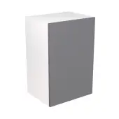 KitchenKit Value Slab Matt Light Grey 900 Boiler Housing Wall Kitchen Cabinet Flatpack with Urban Oak Cabinet - FKUV4166