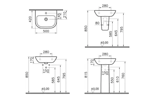 Click Here To Enlarge This Photo Of VitrA S20 Bathroom Suite with Fully Shrouded WC&comma; Soft Close Seat & 500mm Basin - White