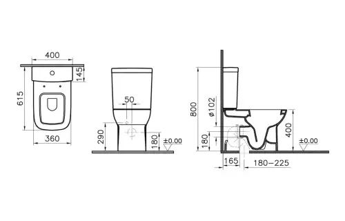Click Here To Enlarge This Photo Of VitrA S20 Bathroom Suite with Fully Shrouded WC&comma; Soft Close Seat & 500mm Basin - White