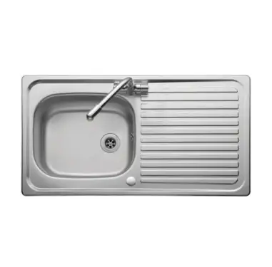 Click Here To Enlarge This Photo Of Leisure Linear Stainless Steel 950 x 508mm 1 Bowl Reversible Inset Sink 1 Taphole LR950