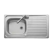 Leisure Linear Stainless Steel 950 x 508mm 1 Bowl Reversible Inset Sink 1 Taphole LR950