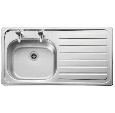 Click Here To Enlarge This Photo Of Leisure Lexin Stainless Steel 950 x 508mm 1 Bowl Right Hand Drainer Kitchen Sink 2 Tapholes LN95R