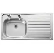 Leisure Lexin Stainless Steel 950 x 508mm 1 Bowl Right Hand Drainer Kitchen Sink 2 Tapholes LN95R